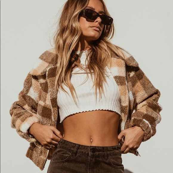 Princess Polly Doria Jacket in Beige Size 0 - Picture 3 of 16